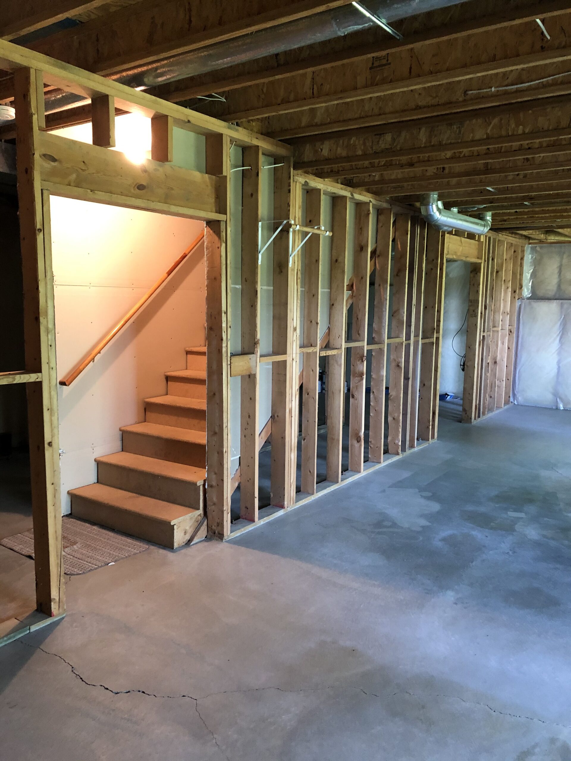 Basement construction and structural work site